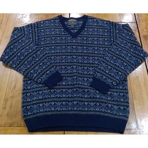 Vintage John Rich And Bros Woolrich Knit Sweater Men Size Large 100% Lambswool V